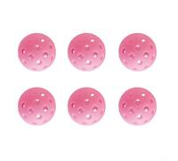 Juego de 6 pelotas de pickleball que brillan en la oscuridad, perfectamente equilibradas para un juego óptimo por la noche (rosa)