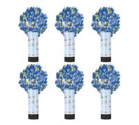 Juego de 6 pequeños fuegos de artificio con confeti azul, para fiesta y boda, saludos de ambiente para cumpleaños y celebraciones