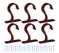 Juego de 6 perchas de techo para barras de cortina, soportes de montaje con tornillos para organización del hogar (rojo)