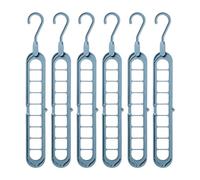 Juego de 6 perchas multiusos para armario: organizador para perchas, perchas, ahorra espacio, armario interior, accesorios interiores - Perchas múltiples, organizador para el hogar, gris
