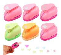 Juego de 6 perforadoras: 16 mm, perforadora de papel, mini perforadora, estampado de flores, perforadora de motivos infantiles, perforadora de colores, perforadora para niños, álbum de fotos