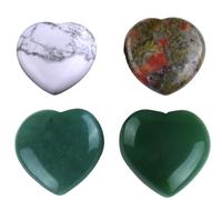 Juego de 6 piedras de corazón de cristal, surtido de piedras preciosas pulidas en forma de corazón para regalos, decoración del hogar, exhibición de escritorio, recuerdos de fiesta y colección, 3 cm x