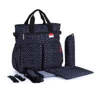 Juego de 6 piezas, bolsa mano for cambiar pañales bebé,incluye una variedad accesorios, juego bolsos for gran capacidad, viaje ligero, bolso,regalo práctico for recién nacidos(Black blue)