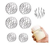 Juego de 6 piezas de bola de resorte de vaso agitador de acero inoxidable, bola de agitación, batidora auxiliar, utilizada para proteína en polvo, batido en polvo y otras bebidas mixtas