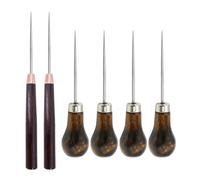 Juego de 6 piezas de corte de caoba delgadas punzonadas de calabaza, mango de madera, brocas puntiagudas para coser y hacer patchwork, esquinas para taladrar agujeros