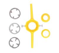 Juego de 6 piezas de herramientas para hacer roscas, enhebrador de tuberías de PVC, herramienta de plomería con troqueles NPT de 1/2 pulg., 3/4 pulg., 1 pulg., material ABS de