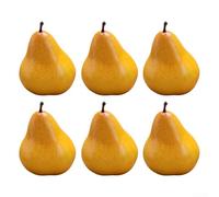 Juego de 6 piezas de pera artificial amarilla y verde, fruta decorativa para decoración del hogar, accesorios de fotografía, centros de mesa, exhibidores de ventanas, (verde)