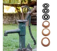 Juego de 6 piezas de repuesto para bomba de mango, kit de sello de cuero tipo 75, funda de cuero y junta tórica de pistón para sello de bomba de mano