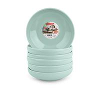 Juego de 6 Piezas de Vajilla Stilo en Plástico Duro Reutilizable e Irrompible para Fiestas y Eventos. Verde (Plato 16 cm)