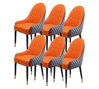 Juego de 6 piezas Stilvolle Esszimmerstühle Gepolstert Mikrofaser Leder mit Holzbeinen Moderne Wohnzimmer Sessel in ge & Zement Grau Komfortable und Elegante Möbel für Ihr Zuhause