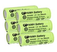 Juego de 6 pilas GP 2/3 AAA 1,2 V/400 mAh GP40AAAM Micro NiMH de altura 29,7 mm recargables - Atención 2/3AAA - No pilas AAA