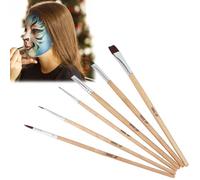 Juego de 6 Pinceles Para Arte, Maquillaje y Pintura Corporal - Óleo, Acuarela, Halloween - Para Principiantes, Aficionados y Expertos