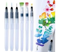 Juego de 6 pinceles para depósito de agua, juego de pinceles de agua con depósito de agua, lápiz de agua para pintura al agua, mezcla de colores, caligrafía