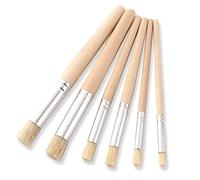 Juego De 6 Pinceles para Plantillas, Pinceles De Cerdas De Cerdo, Pinceles De Madera para Pintura De Acuarela, Pintura Al óLeo, Pintura AcríLica, Pintura De Pared, Cartulina, Manualidades (3 TamañOs)