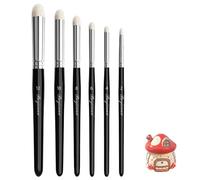 Juego de 6 pinceles secos, pinceles profesionales para modelismo y pintura, pinceles de lana con mango de madera y férula de metal para acrílico, acuarela, aceite, versátil juego de pinceles en 5