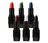 Juego de 6 pintalabios gótico mate, fuerte y pigmentado | Brillo de labios mate rojo negro blanco verde azul burdeos para Halloween payaso vampiro bruja SFX Cosplay maquillaje