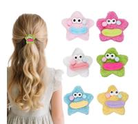Juego de 6 pinzas para el pelo con forma de estrella, diseño de cara sonriente, con forma de estrella y pentagrama, pinzas para el pelo, clips para el pelo, clips para el pelo, clips para el pelo
