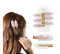 Juego de 6 pinzas para el pelo de novia para despedida de soltera, color azul y blanco, accesorios para el cabello de boda, prepararse conmigo, regalo de tribu de novia, regalos de despedida de