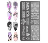 Juego de 6 placas de estampado de uñas para diseños únicos y creativos de uñas, accesorios de uñas de impresión de metal para salón o hogar