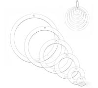 Juego de 6 plantillas de acolchado circular para costura y manualidades de tela, material acrílico con diseño hueco para almacenamiento organizado en carpeta con anillo con bisagras