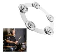 Juego de 6 platillos de tambor de acero inoxidable y pandereta Hi-Hat, accesorios de percusión montables para kits de batería e instrumentos de jazz