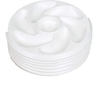 Juego de 6 platos para ostras 6 compartimentos +1 para limón, salsa. Fabricación francesa fabricada en Francia con base de polipropileno para el hogar, el restaurante, diámetro de 20 cm, color blanco