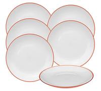 Juego de 6 platos rojo coral WellHome.
