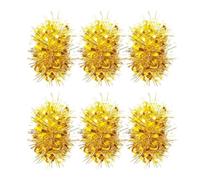 Juego de 6 pompones de animadora elástica para cola de caballo, para disfraz de fiesta para celebración de equipo, juego de voleibol (dorado)