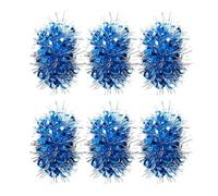 Juego de 6 pompones de animadora elástica para cola de caballo, para disfraz de fiesta para celebración de equipo, juego de voleibol (azul oscuro)