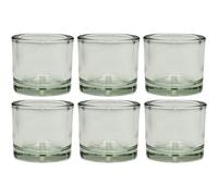 Juego de 6 portavelas de Cristal, Transparente, Sencillo y Elegante, tamaño: 5,5 x 6 cm Aprox