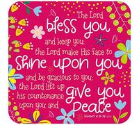 Juego de 6 posavasos cristianos con texto en inglés "The Lord less you", con versículos de la Biblia, números 6:24-26, hermosos regalos cristianos para mujeres u hombres, por Just Cards Direct
