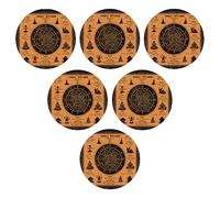 Juego de 6 posavasos de bruja, tablero de Ouija, constelación, granja, abstracto, artístico, naranja, negro, PVC, decoración del hogar, proteger muebles, patio, mesa, boda, oficina, camping, al aire