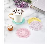 Juego de 6 Posavasos de Encaje para Bebidas de Pretty Pastels, Posavasos de Silicona, Posavasos de Bebidas Calientes (PK6 de Silicona)