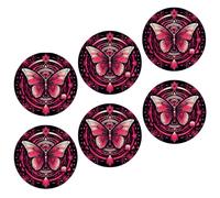 Juego de 6 posavasos de mariposa, astrología, ciencia, tecnología, geométrico, animales, círculo, mágico, de piel, protección decorativa para el hogar, escritorio, hotel, dormitorio, escritorio al
