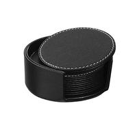 Juego de 6 Posavasos de Piel sintética para Bebidas con Soporte, Protege Tus Muebles de Las Manchas ()