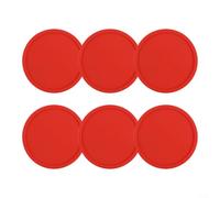 Juego de 6 posavasos de silicona antideslizantes para el hogar, paquete de 6 tapetes redondos aislados con diseño antiquemaduras y absorción de agua, base antideslizante para protección de mesa (rojo)