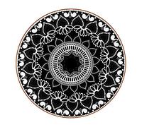 Juego de 6 posavasos para bebidas, diseño de mandala, color negro, étnico, redondo, resistente al calor, platillos reutilizables para el hogar, restaurante, oficina y bar, 10,4 cm