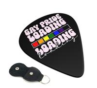 Juego de 6 púas de guitarra arcoíris LGBT Gay Pride con estuche de almacenamiento. Aptas para guitarras eléctricas y acústicas de 0,46 mm.