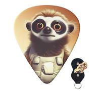 Juego de 6 púas de guitarra con bolsa de almacenamiento, divertidas púas de guitarra de animales de dibujos animados para bajo eléctrico acústico, 0,46 mm/0,71 mm/0,96 mm, púas de guitarra finas