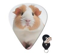 Juego de 6 púas de guitarra con bolsa de almacenamiento para fotos de hámster, púas de guitarra para bajo eléctrico acústico, 0,46 mm/0,71 mm/0,96 mm, púas de guitarra finas, medianas y pesadas para