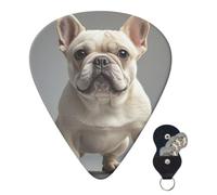 Juego de 6 púas de guitarra con bolsa de almacenamiento, púas de guitarra bulldog francés para bajo eléctrico acústico de 0,46 mm/0,71 mm/0,96 mm, púas de guitarra finas, medianas y pesadas para
