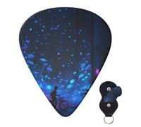 Juego de 6 púas de guitarra con bolsa de almacenamiento que brillan en la oscuridad, púas de guitarra para bajo eléctrico acústico, 0,46 mm/0,71 mm/0,96 mm, púas de guitarra finas, medianas y pesadas