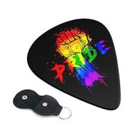 Juego de 6 púas de guitarra con diseño de arcoíris LGBT Pride para el Día del Orgullo Gay, con estuche de almacenamiento. Aptas para guitarras eléctricas y acústicas de 0,71 mm.