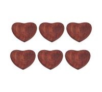 Juego de 6 púas de guitarra de madera en forma de corazón, púas lisas y sin rebabas con diseño de agarre ranurado, accesorios de madera maciza para guitarristas acústicos y
