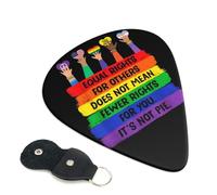Juego de 6 púas de guitarra LGBT Gay Pride Peace Love con estuche de almacenamiento. Aptas para guitarras eléctricas y acústicas de 0,96 mm.