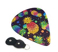 Juego de 6 púas de guitarra LGBT Gay Pride Pines Rainbow Neon con estuche de almacenamiento. Aptas para guitarras eléctricas y acústicas de 0,71 mm.