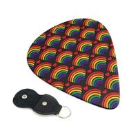 Juego de 6 púas de guitarra LGBT Gay Pride Rainbow Love Heart con estuche de almacenamiento. Aptas para guitarras eléctricas y acústicas de 0,96 mm.