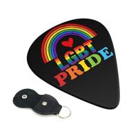 Juego de 6 púas de guitarra LGBT Rainbow Gay Pride Love Heart con estuche de almacenamiento. Aptas para guitarras eléctricas y acústicas de 0,46 mm.