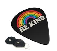 Juego de 6 púas de guitarra LGBTQ Be Kind Gay Pride LGBT Rainbow con estuche de almacenamiento. Aptas para guitarras eléctricas y acústicas de 0,96 mm.