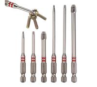 Juego de 6 puntas de destornillador de metal con forma de paso, brocas hexagonales de 1,5 a 6 mm, ajuste universal para taladros eléctricos y llaves - Herramienta de reparación multipropósito - Kit de